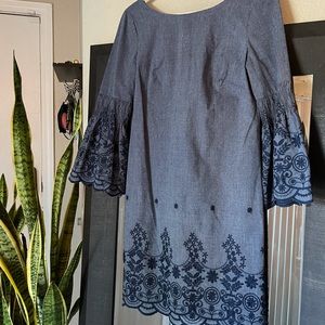 💙 ELIZA J DENIM FLORAL DETAILED DRESS 💙